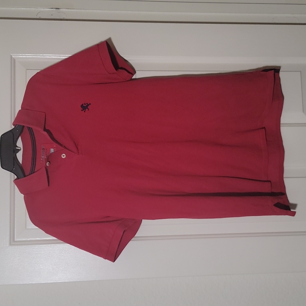 🔵 Express Mens Red Polo - Size M Fitted